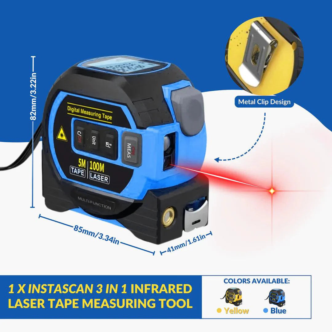 CraftersHaven™ Measurin Sight 3-In-1 Infrared Laser Tape Measuring